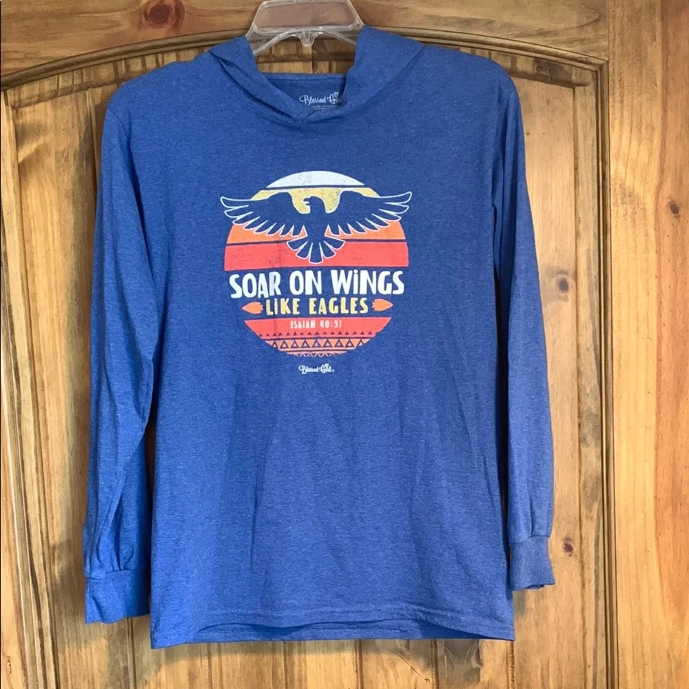 Blue Graphic Long Sleeve Tee - Picture 1 of 8